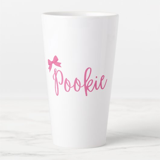 "Pookie" かわいい ピンク コーヒーマグ カップ (正面)