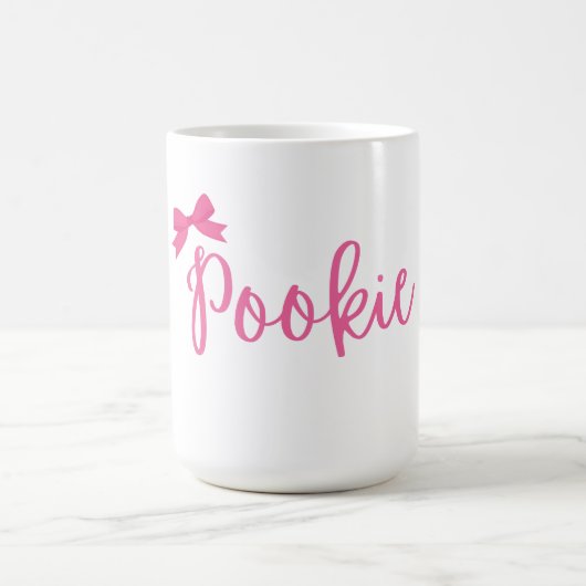 "Pookie" かわいい ピンク マグ カップ (中央)