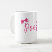 "Pookie" かわいい ピンク マグ カップ (正面左)
