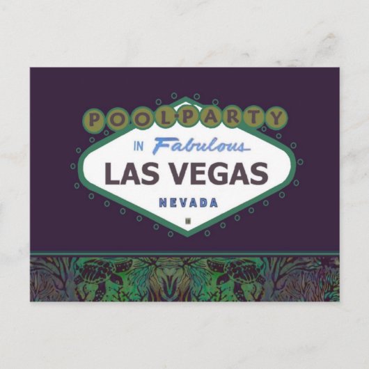 POOLパーティーin素晴らしいラスベガスポストカード インビテーションポストカード (正面)