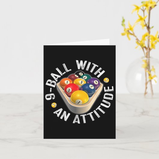 Pool 9のBall With Attitude Shirt カード (黄色い花)