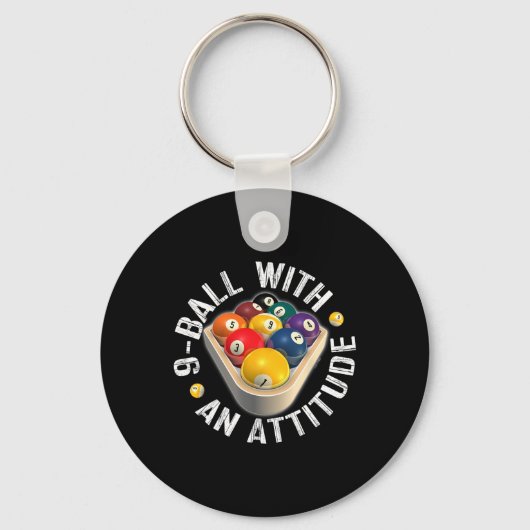Pool 9のBall With Attitude Shirt キーホルダー (正面)