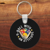 Pool 9のBall With Attitude Shirt キーホルダー (正面)