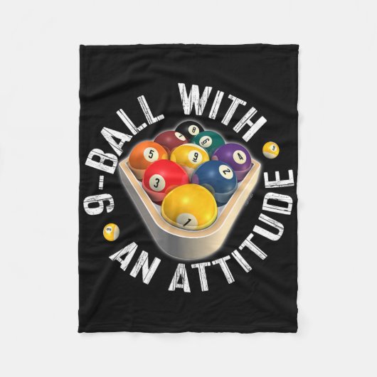 Pool 9のBall With Attitude Shirt フリースブランケット (正面)