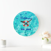 Pool Beach Lifesaver personalized Large Clock ラージ壁時計 (ホーム)