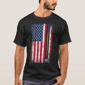 Pool Billiards American Flag Gift Tシャツ (正面)