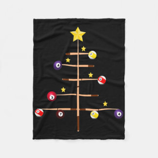 Pool Billiards Ll Cue Sports Christmas Tree  フリースブランケット