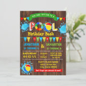 Pool birthday bash兄弟姉妹とパーティーwood 招待状 (スタンド正面)