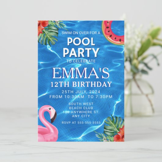 Pool Birthday Party 招待状 (スタンド正面)