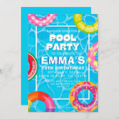 Pool Birthday Party 招待状 (正面/裏面)