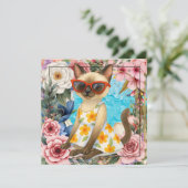 Pool Birthday Party for Cat Lovers  サンキューカード (スタンド正面)