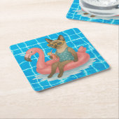Pool Birthday Party for Cat Lovers  スクエアペーパーコースター (アングル)