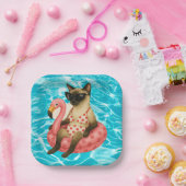 Pool Birthday Party for Cat Lovers  ペーパープレート (パーティー)