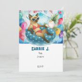 Pool Birthday Party for Cat Lovers   招待状 (スタンド正面)