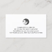 Pool Cleaner Water Icon 名刺 (裏面)