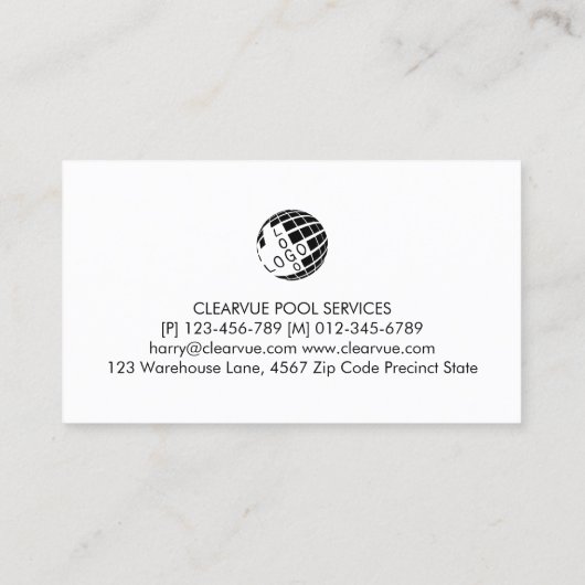 Pool Cleaner Water Icon 名刺 (裏面)