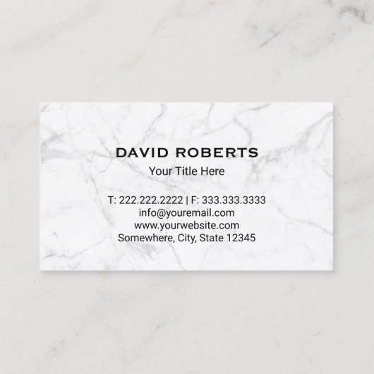 Pool Cleaning & Maintenance Service Trendy Marble 名刺 (裏面)