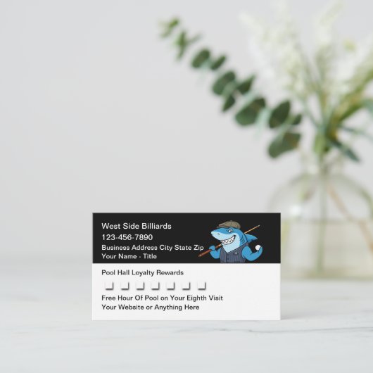 Pool Hall Billiards Customer Loyalty Rewards ロイヤリティカード (スタンド正面)