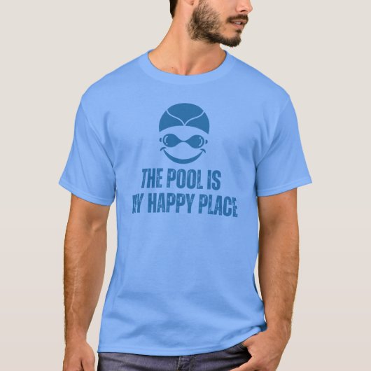 Pool is My Happy Place Swim Lover Tシャツ (正面)