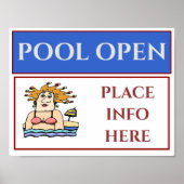 POOL OPEN、署名、追加または編集文字ポスター ポスター (正面)