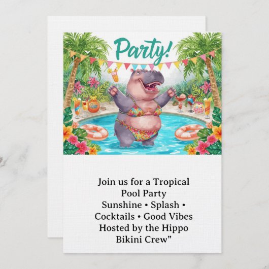 Pool party  招待状 (正面/裏面)