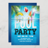 Pool Party 招待状 (正面/裏面)