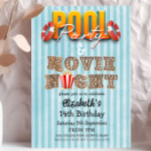 Pool Party and Movie Night  招待状