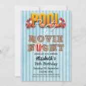 Pool Party and Movie Night  招待状 (正面)