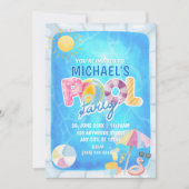 Pool Party Birthday Invitation 招待状 (正面)