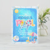 Pool Party Birthday Invitation 招待状 (スタンド正面)