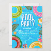 Pool Party Birthday Invitation 招待状 (正面)