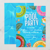 Pool Party Birthday Invitation 招待状 (正面/裏面)