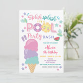 Pool Party Birthday Invitation 招待状 (スタンド正面)