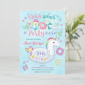 Pool Party Birthday Invitation 招待状 (スタンド正面)