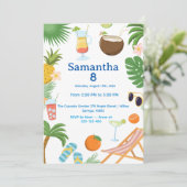 Pool Party Birthday Invitation - Summer Theme 招待状 (スタンド正面)