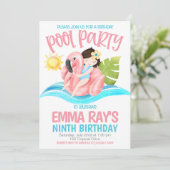 Pool Party Birthday Party Invitation 招待状 (スタンド正面)