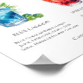 Pool Party Blue Lagoon Shirley Temple Drinks Menu ポスター (角)