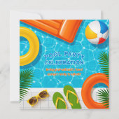 Pool Party Celebration Summer Birthday Invitation 招待状 (裏面)
