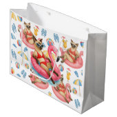 Pool Party for Siamese Cat lovers  ラージペーパーバッグ (正面アングル)