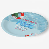 Pool Party funny Summer Birthday ペーパープレート (アングル)