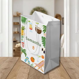 Pool Party Gift Bag - Summer Tropical Theme ミディアムペーパーバッグ