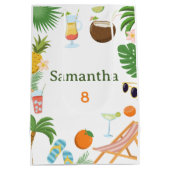Pool Party Gift Bag - Summer Tropical Theme ミディアムペーパーバッグ (裏面)