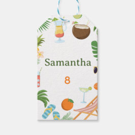 Pool Party Gift Tags - Summer Tropical Theme ギフトタグ