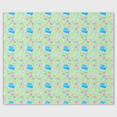 Pool Party Gift Wrapping Paper - Green ラッピングペーパー (フラット)