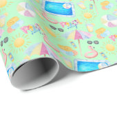 Pool Party Gift Wrapping Paper - Green ラッピングペーパー (ロールコーナー)