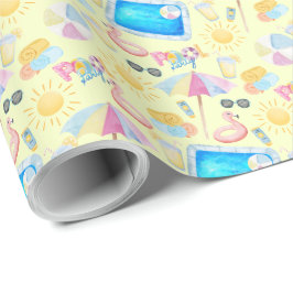Pool Party Gift Wrapping Paper - Yellow ラッピングペーパー