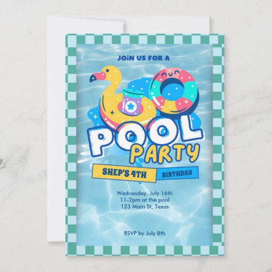 pool party invitation 招待状 (正面)