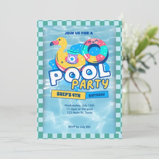 pool party invitation 招待状 (スタンド正面)