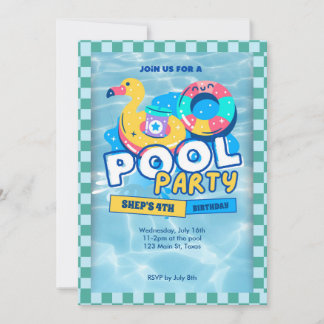 pool party invitation 招待状