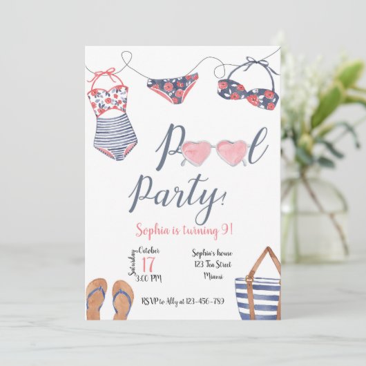 Pool Party Invitation, Pool Party Invite 招待状 (スタンド正面)